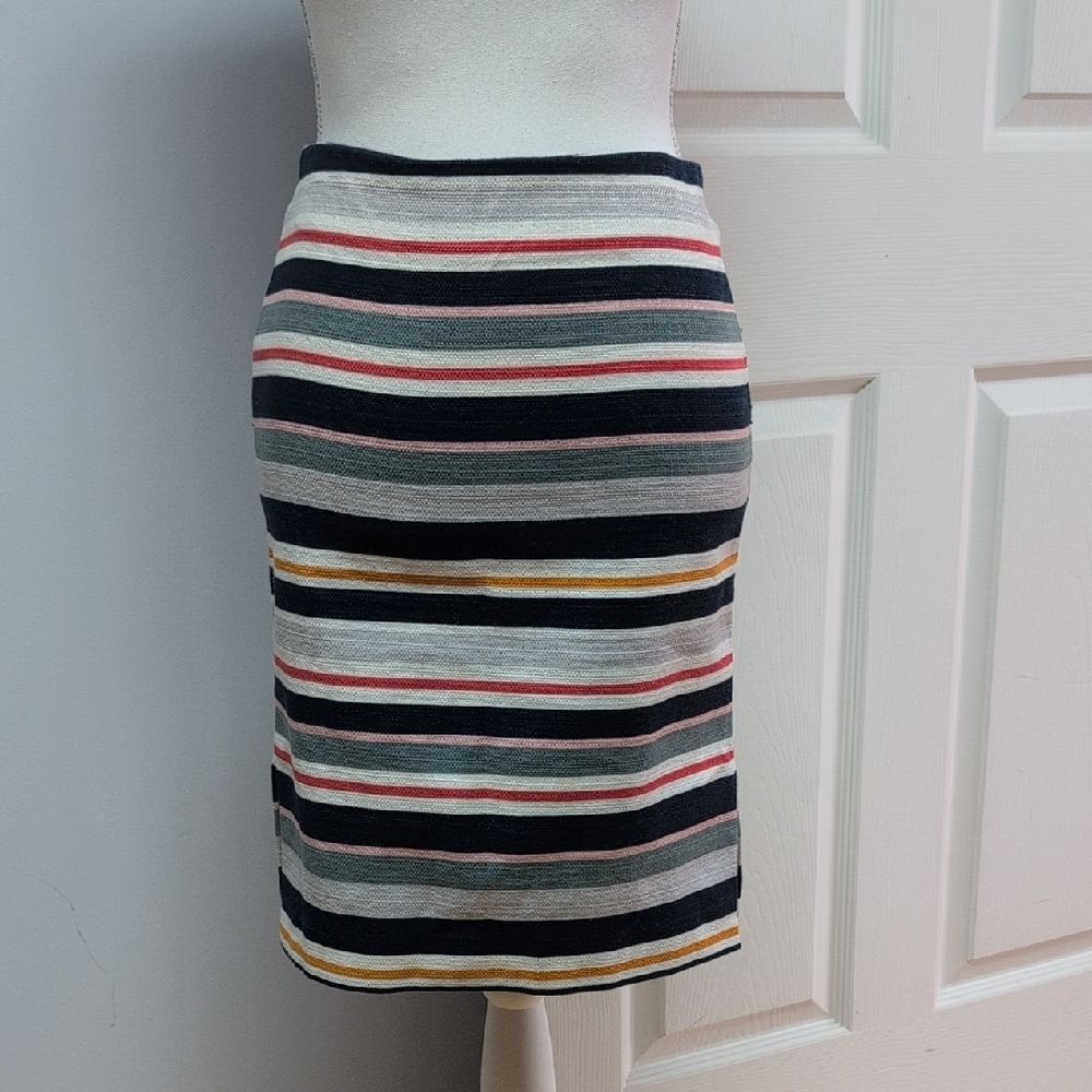 LOFT Outlet Petite Multicolor Striped Pencil Skirt Size 2P